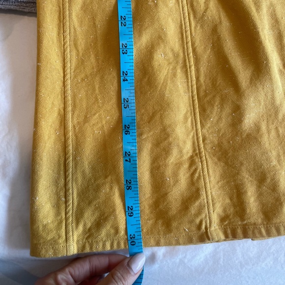 & Other Stories Stockholm Atelier Button Front Mini Dress Mustard Yellow Size 0 - Picture 6 of 9